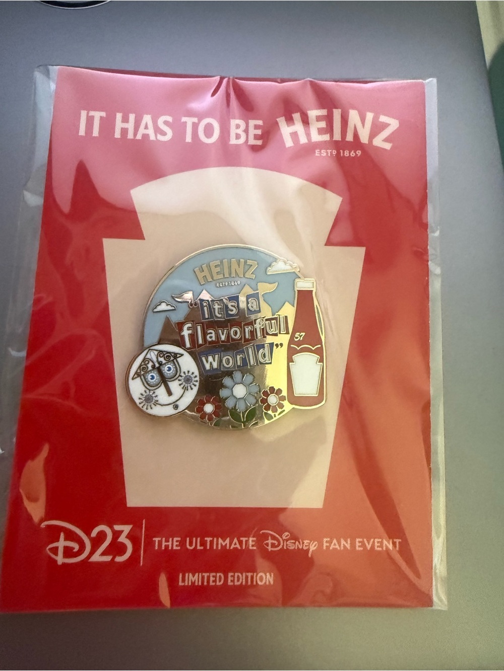 D23 Heinz Pink Retro 'It's a Flavorful World' Collectible Pin - Limited Edition!